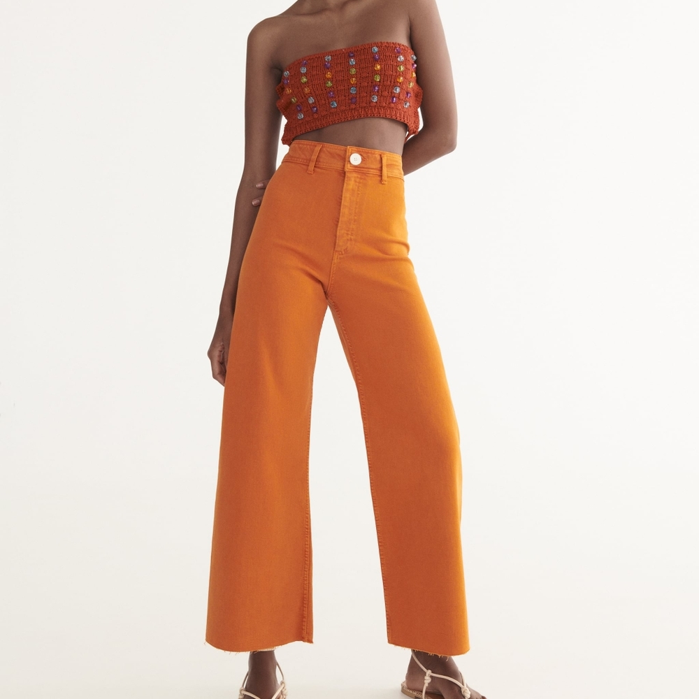 Zara Marine Straight Jeans Orange